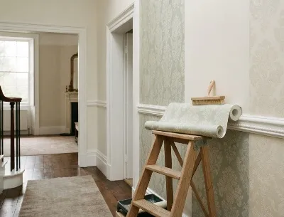 Wallpaper hanging in a fine town house